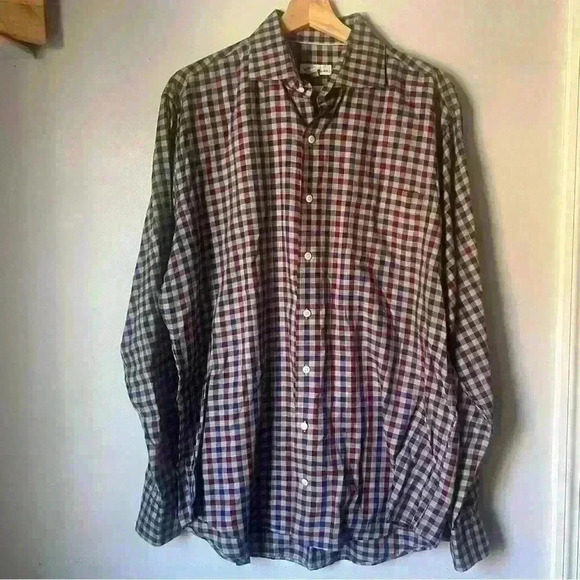 Peter Millar Crown Men's Dunbritton Cotton Sport Long Sleeve Shirt Size Large - Picture 2 of 6